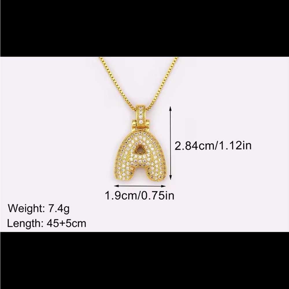 FREE with $100+ Purchase | Custom Initial Necklace A–Z | CZ Pendant - Picture 7 of 7